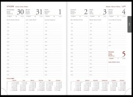 Kalendarz Vivella A5 tygodniowy p. biały Nr kat. 216 A5TB czerwony 2024 WOKÓŁ NAS
