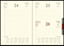 Kalendarz Cross z gumką i ażurową datówką A5 dzienny p. kremowy Nr kat. 204 A5DRK czarny 2024 WOKÓŁ NAS