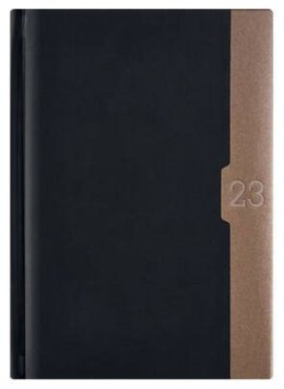 Kalendarz A-4 MAX książkowy (L1), 11 - czarny linea / złoty 2023 TELEGRAPH