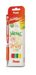 Pióro kulkowe ENERGEL 0,7 mm, kpl.4 kolory MIĘSISTE CYTRUSY BL77-ST4BFGKPL PENTEL