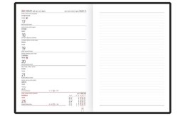 Kalendarz A-5 NOTE książkowy (NT3) 12 - czarny linea /czerwony 2023 TELEGRAPH