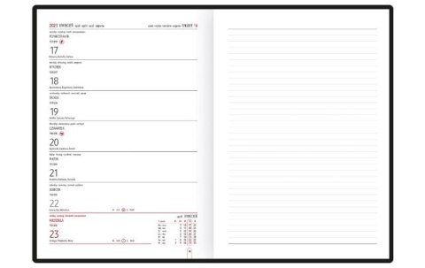 Kalendarz A-5 NOTE książkowy (NT3) 12 - czarny linea /czerwony 2023 TELEGRAPH