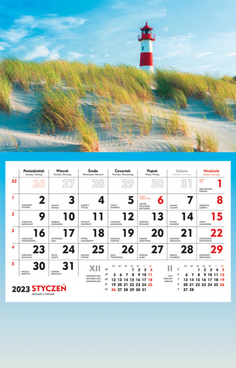 Terminarz Ścienny 2024 Michalczyk i Prokop T-107S-1 kalendarz jednodzielny