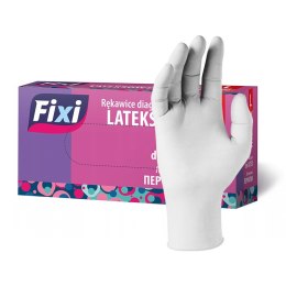 Rękawice lateksowe białe M FIXI (100)