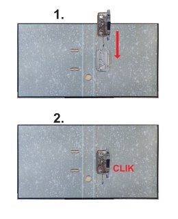 Segregator A4 75mm czarny CLICK&GO (oprawa+mechanizm, zestaw do samodzielnego złożenia) OPEN