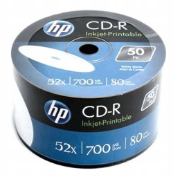 Płyta HP CD-R 700MB 52X (50szt) SZPINDEL, bulk WHITE INKJET PRINTABLE do nadruku CRE00070WIP