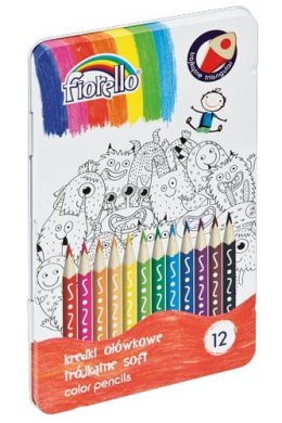 Kredki FIORELLO Super Soft , 12 kolorów, metalowe op. 170-2425