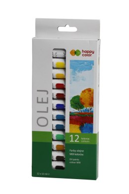 Farba olejna, zestaw 12 kolorów x 12 ml, Happy Color HA 7310 0012-K12