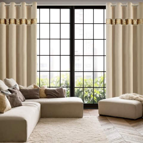 ZASŁONA GOTOWA EUROFIRANY 1SZT. BUENO 140X250 CM BEŻOWY