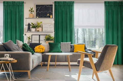 ZASŁONA GOTOWA   SAMANTA NA TAŚMIE 140X270 CM MUSZTARDOWY