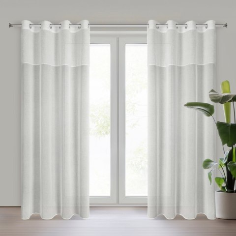 ZASŁONA GOTOWA EUROFIRANY   AGIS 3 140 X 250 CM KREMOWY