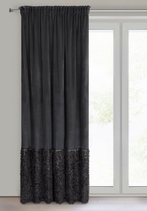 ZASŁONA GOTOWA EUROFIRANY MARION 2 NA TAŚMIE 140 X 270 CM CZARNY