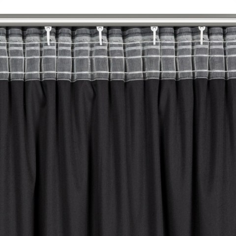 ZASŁONA GOTOWA EUROFIRANY MARION 2 NA TAŚMIE 140 X 270 CM CZARNY