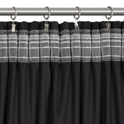 ZASŁONA GOTOWA EUROFIRANY MARION 2 NA TAŚMIE 140 X 270 CM CZARNY