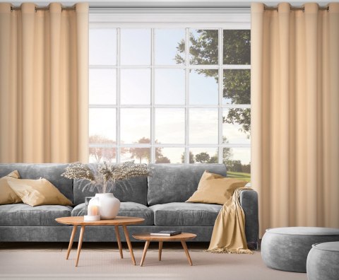 ZASŁONA GOTOWA EUROFIRANY  RITA 140 X 250 CM JASNOPOMARAŃCZOWY