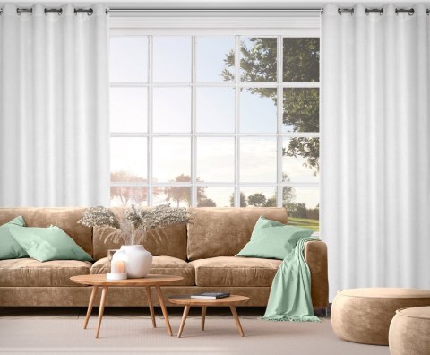 ZASŁONA GOTOWA EUROFIRANY ALETA 135 X 250 CM BIAŁY