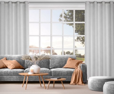 ZASŁONA GOTOWA EUROFIRANY ALETA 135 X 250 CM SREBRNY