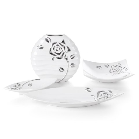 PATERA EUROFIRANY DEKORACYJNA FLORESA (01) 31 X 14 X 5 CM BIAŁY