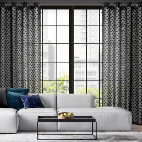 ZASŁONA GOTOWA EUROFIRANY AURELIA 135 X 250 CM CZARNY