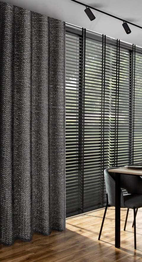 ZASŁONA GOTOWA EUROFIRANY TIFFANY 135 X 250 CM CZARNY
