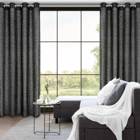 ZASŁONA GOTOWA EUROFIRANY TIFFANY 135 X 250 CM CZARNY
