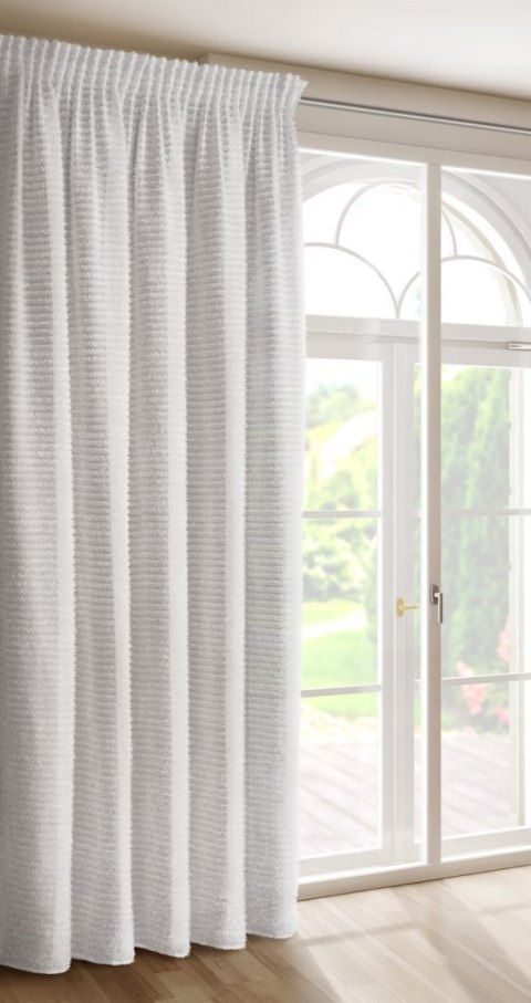 ZASŁONA GOTOWA EUROFIRANY REINA NA TAŚMIE 135 X 150 CM BIAŁY