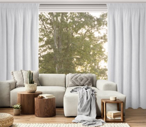 ZASŁONA GOTOWA EUROFIRANY REINA NA TAŚMIE 135 X 150 CM BIAŁY