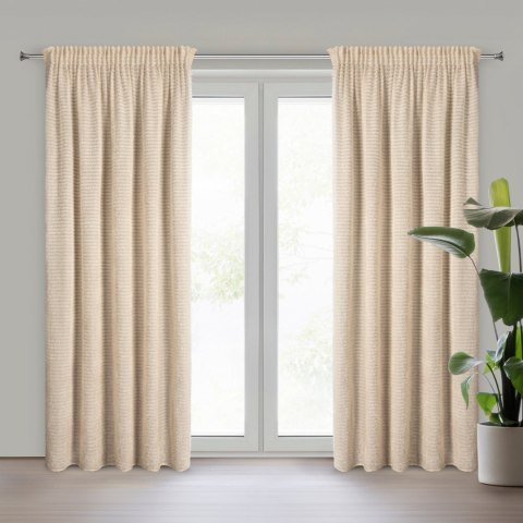 ZASŁONA GOTOWA EUROFIRANY REINA NA TAŚMIE 135 X 270 CM BEŻOWY