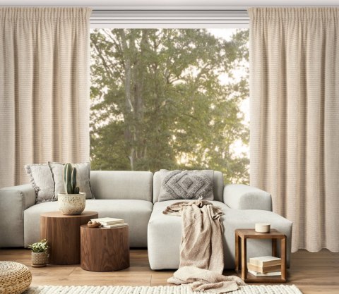 ZASŁONA GOTOWA EUROFIRANY REINA NA TAŚMIE 135 X 270 CM BEŻOWY