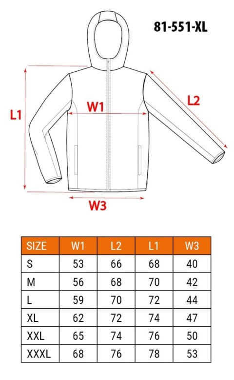 KURTKA SOFTSHELL Z KAPTUREM ODPINANYM, ROZMIAR XL
