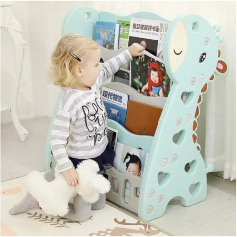 REGAŁ MONTESSORI NA KSIĄŻKI PÓŁKA SZAFKA POKÓJ DZIECIĘCY ŻYRAFKA ZIELONY Z33