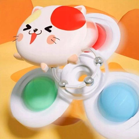 Zestaw 3 przyssawki sensoryczne grzechotka top spinner dla dzieci 168JT-7