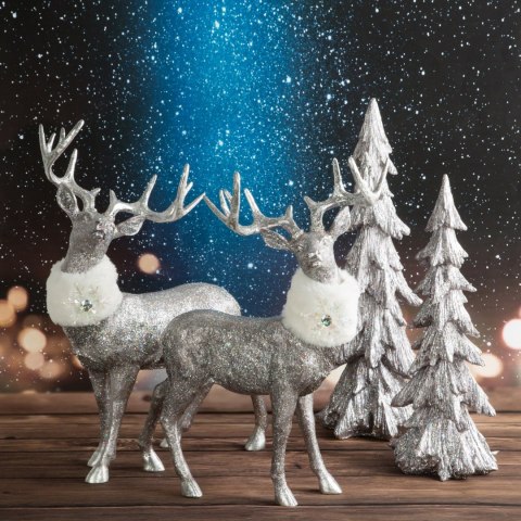 FIGURKA EUROFIRANY ŚWIATECZNA 189 18 X 16 X 44 CM SREBRNY