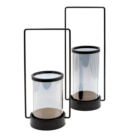 ŚWIECZNIK DEKORACYJNY WIKI (02) 15 X 12 X 37 CM CZARNY