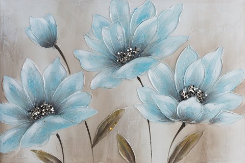 OBRAZ 655 90 X 60 CM SZAROBŁĘKITNY