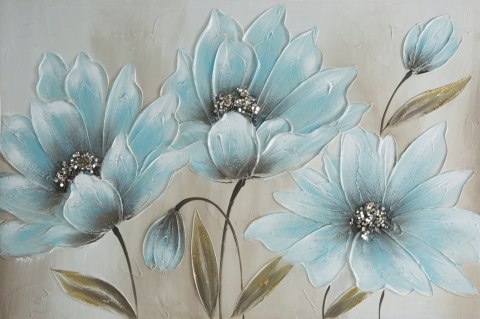 OBRAZ 655 90 X 60 CM SZAROBŁĘKITNY