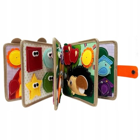 Książeczka filcowa odczepiane elementy rzepy Montessori żyrafa F30