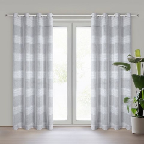 ZASŁONA GOTOWA EUROFIRANY   AGATA 140 X 250 CM SREBRNY