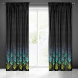 ZASŁONA GOTOWA EUROFIRANY ANGELINA NA TAŚMIE 140 X 270 CM CZARNY