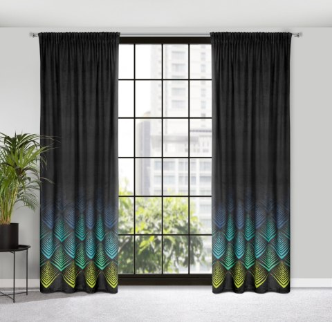 ZASŁONA GOTOWA EUROFIRANY ANGELINA NA TAŚMIE 140 X 270 CM CZARNY