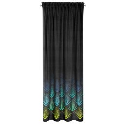 ZASŁONA GOTOWA EUROFIRANY ANGELINA NA TAŚMIE 140 X 270 CM CZARNY