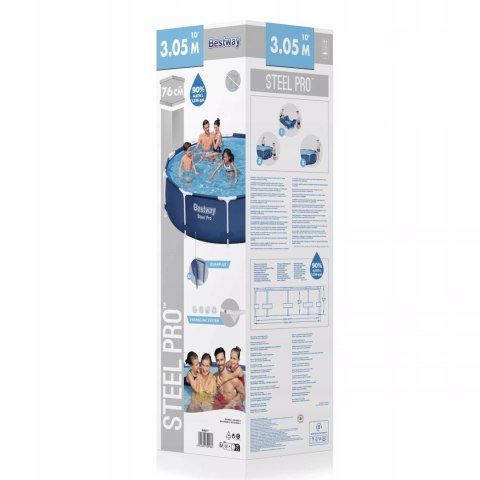 Basen stelażowy ogrodowy okrągły 305 x 76cm Bestway 56677