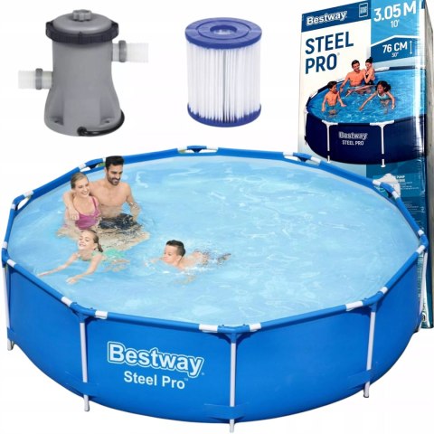 Basen stelażowy z pompą flirtującą ogrodowy okrągły Bestway 56679