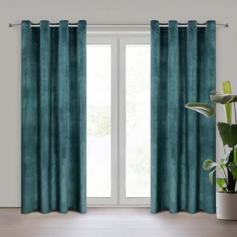 ZASŁONA EUROFIRANY GOTOWA MELANIE 140 X 270 CM CIEMNONIEBIESKI