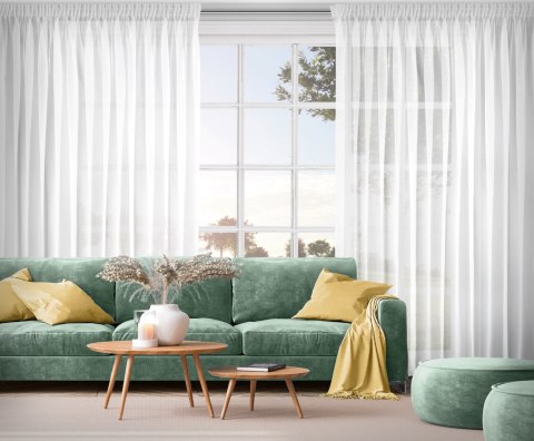 FIRANA FIRANKA GOTOWA EUROFIRANY LUCY NA TAŚMIE 300X250 CM BIAŁY