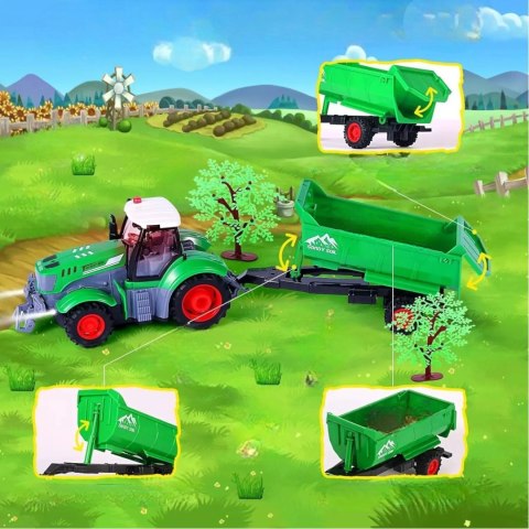 TRAKTOR Z PRZYCZEPĄ ZDALNIE STEROWANY AKUMULATOR ŁADOWARKA 9877-14