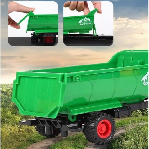 TRAKTOR Z PRZYCZEPĄ ZDALNIE STEROWANY AKUMULATOR ŁADOWARKA 9877-14