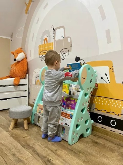 REGAŁ MONTESSORI NA KSIĄŻKI PÓŁKA SZAFKA POKÓJ DZIECIĘCY ŻYRAFKA ZIELONY Z33
