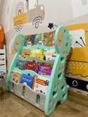 REGAŁ MONTESSORI NA KSIĄŻKI PÓŁKA SZAFKA POKÓJ DZIECIĘCY ŻYRAFKA ZIELONY Z33