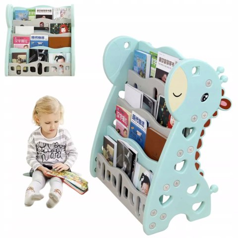 REGAŁ MONTESSORI NA KSIĄŻKI PÓŁKA SZAFKA POKÓJ DZIECIĘCY ŻYRAFKA ZIELONY Z33